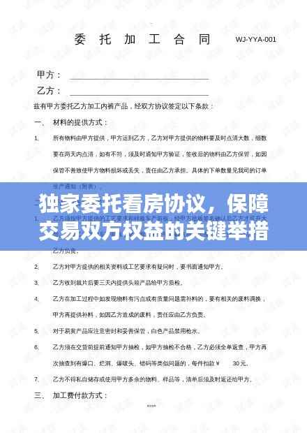 独家委托看房协议,保障交易双方权益的关键举措