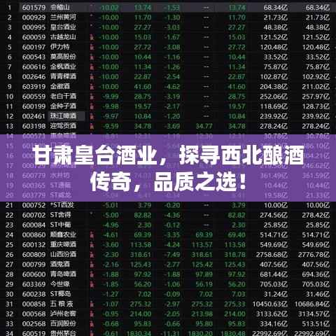 甘肃皇台酒业，探寻西北酿酒传奇，品质之选！