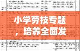 小学劳技专题,培养全面发展少年的关键路径
